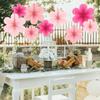 9PCS Colorful Paper Flowers Hanging Fans Photography Props Paper Floral  Party Decoration