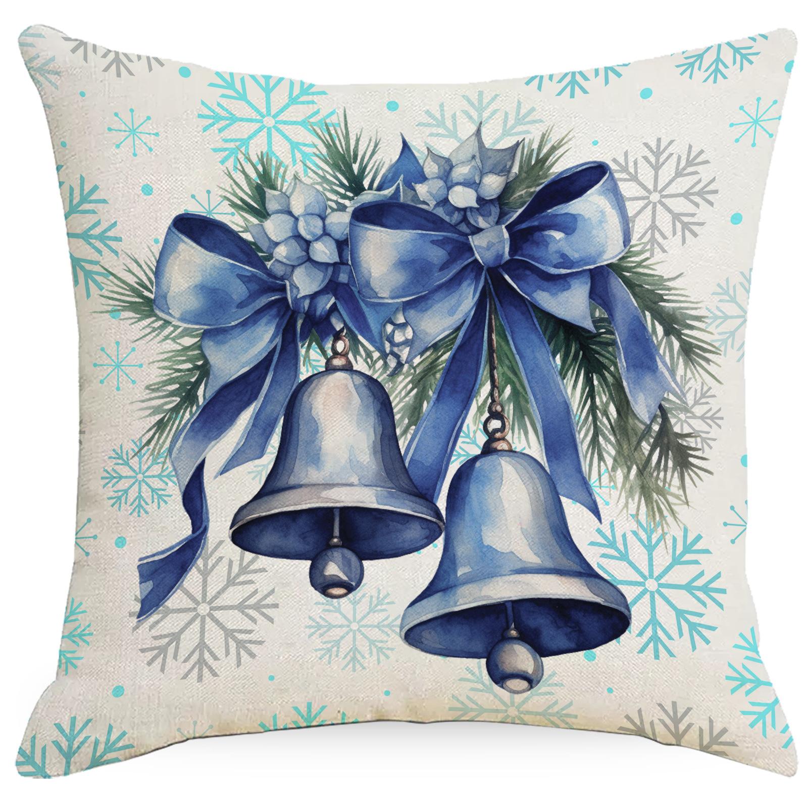 

Рождественская вышитая круглая пряжа подушка диванная подушка декоративная наволочка без наполнителя One Size