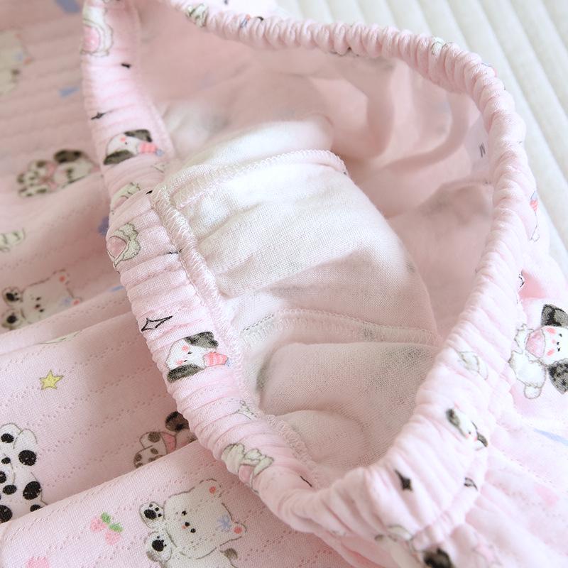 Women's Pure Cotton Soft Sleep Pants - Autumn/Winter Thin Split Hem Casual Lounge Trousers