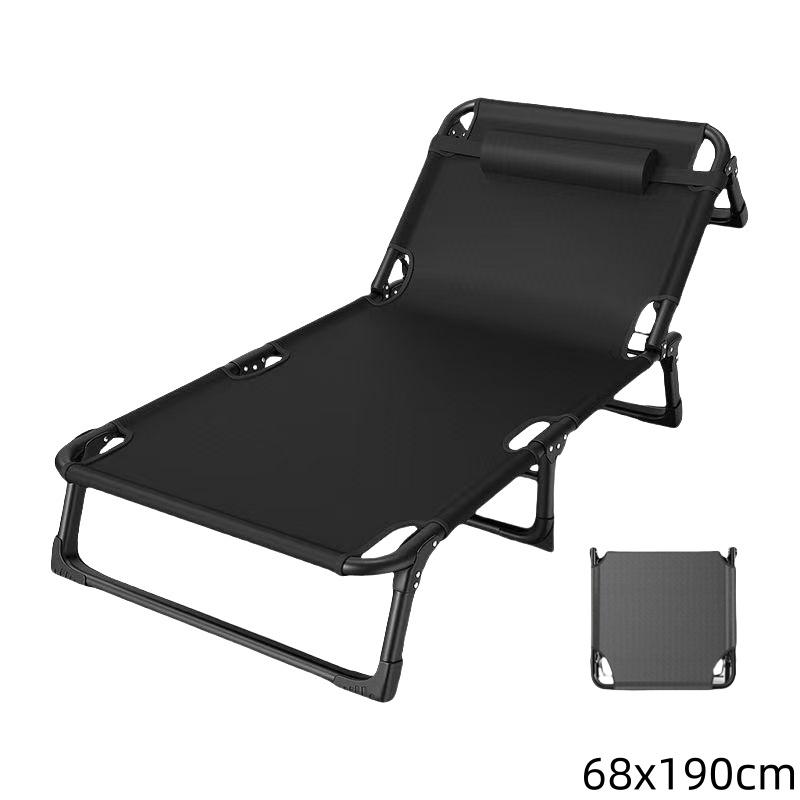 Rollaway Bed Single Bed Home Simple Nap Bed Office Outdoor Nap Camp Bed Multi-Functional Recliner Chair Four Gears Adjustable