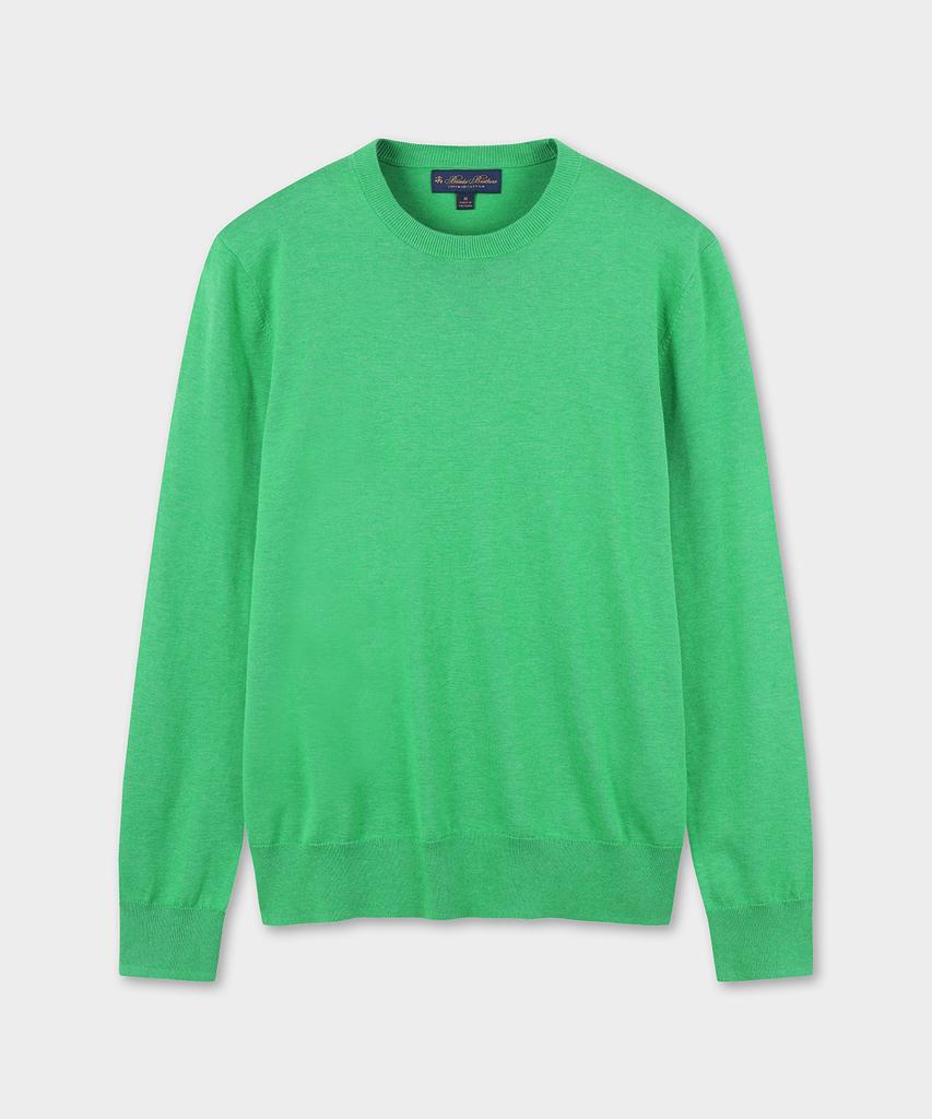 BROOKS BROTHERS Supima Cotton Crew Neck Sweater (Green) (Bbwrmm8660Ifs)