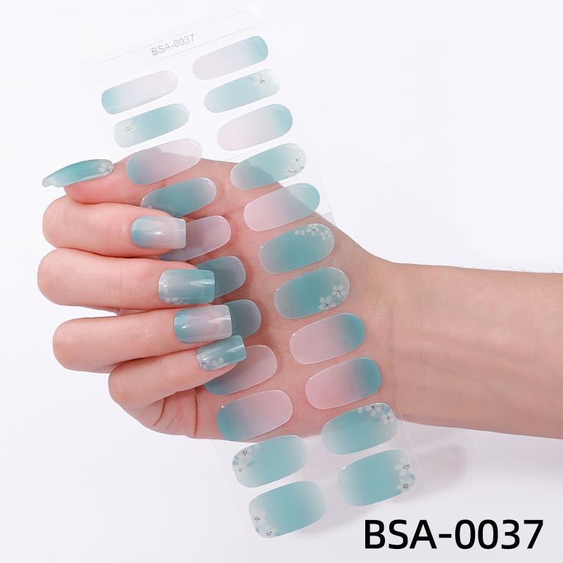 Hot Selling High Quality Low Price Glitter UV Free Gel Nail Stickers Long Lasting Nail Stickers Uv Free Gel Nail Stickers