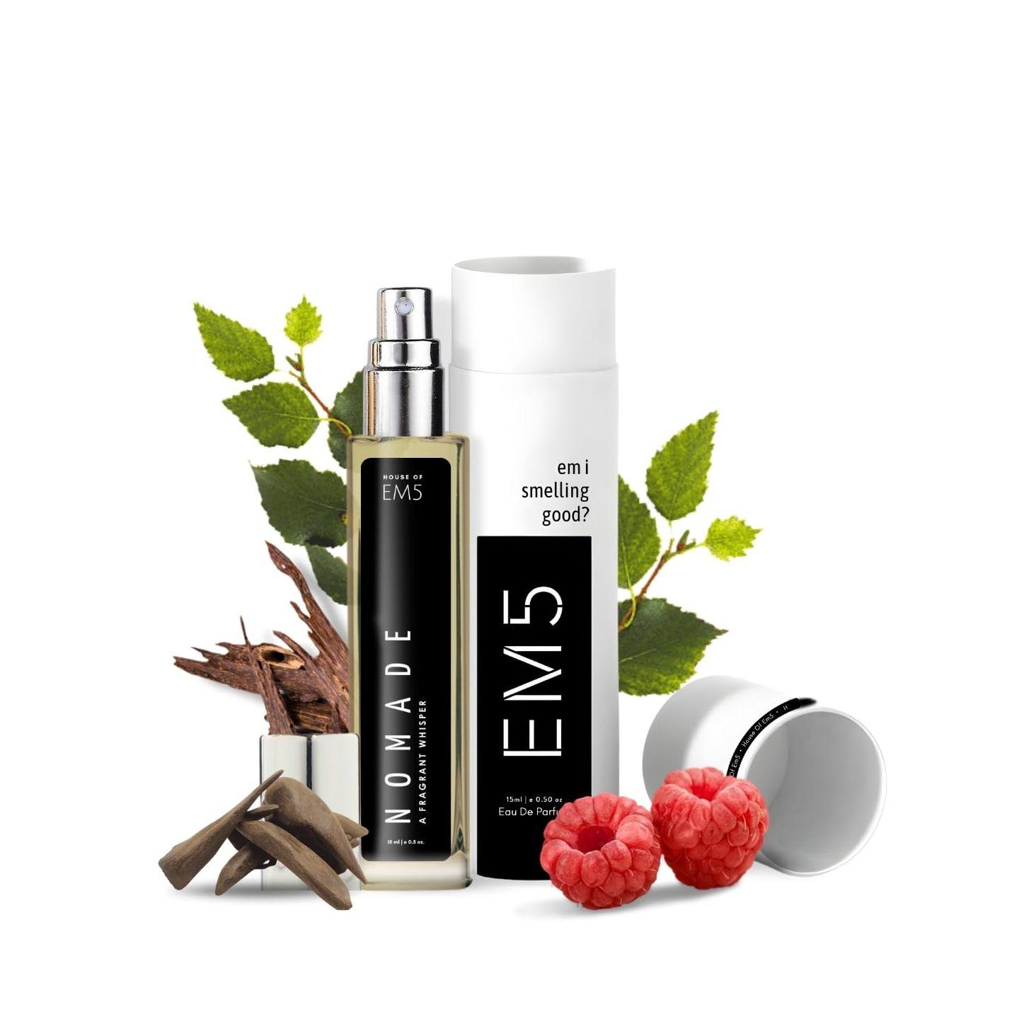 

EM5™ Nomade Unisex Perfume | Янтарный удовый дымчатый кожаный аромат | Парфюмированная вода-спрей для мужчин и женщин | Подарок для него и для нее 15ML