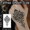 S.A.V.I 30 Pcs Black Temporary Tattoo Stickers for Women & Girls | Safe Non-Toxic Waterproof Mehndi Style Body Art | 9.7x5.7 cm Floral Mandala Desig