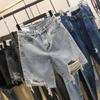High Waist Plus Size Women's Frayed Denim Shorts - Slimming 5-Point A-line, Summer Loose Fit.