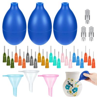 1 Set Pottery Smear Bottle Convenient Filling Versatile Needles Easy Squeeze Pottery Glaze Precision Tip Applicator Bottle Set