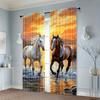 2pcs   Nautical Animal Curtain. 29.53in×65.35in   41.34in×90.55in   51.18in×82.68in Romantic Day Falling Horse Printing Design   100
