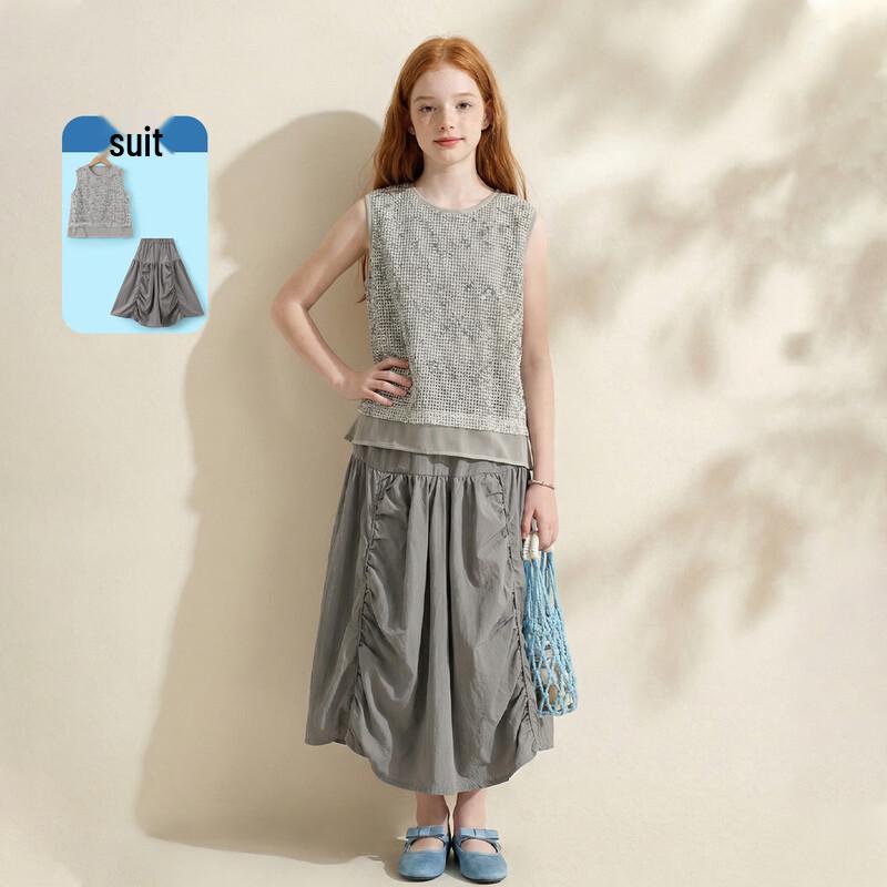 Montagut Girls  Summer Pleated Skirt Set 150