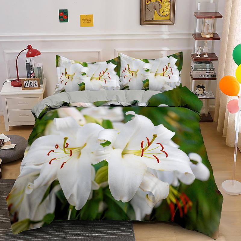 3D Flowers Bedding Set Twin Full King Queen Size Comforter Set for Kids Girl Bedroom Decoration Polyester Duvet Cover Set King