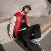 Li Ning CF Logo Letter Print Single-Breasted Loose Baseball Jacket Unisex Jackets Agate-Red AJDU253-2