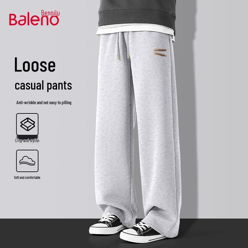 Baleno Men s Letter Print Loose-Fit Wide-Leg Sweatpants 5XL