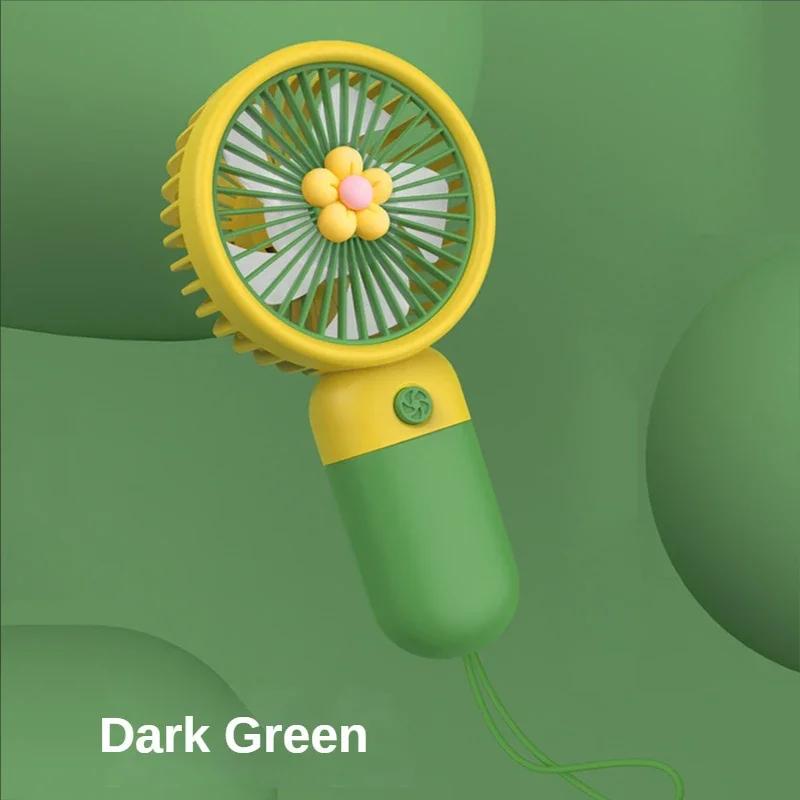 Summer Flower Mini Fan Portable Handheld Fan Cartoon Cute Student Desktop USB Charging Multiple Styles and Colors Fan