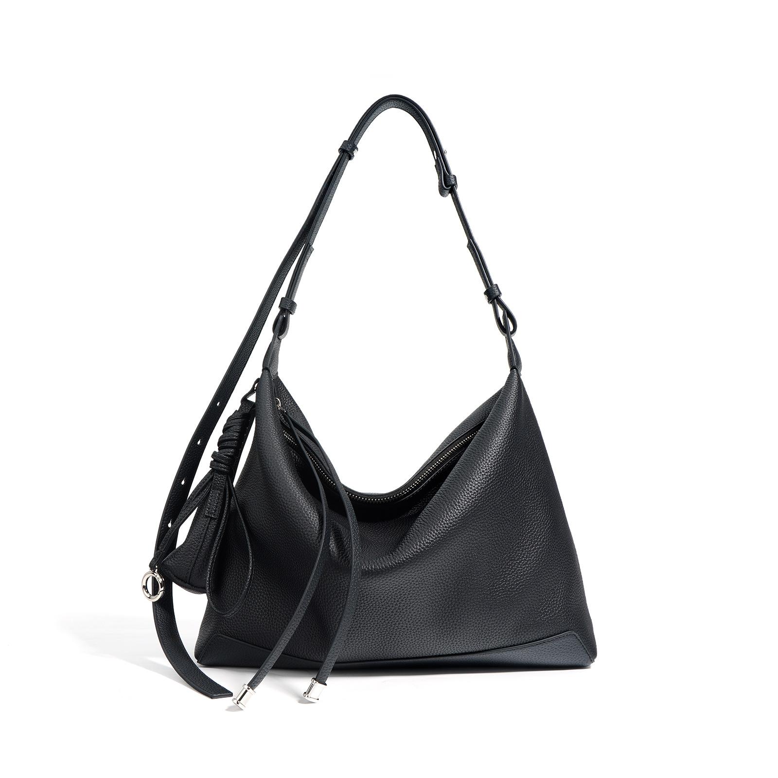 

Niche Design Minimalist Style Shoulder Bag, Large Capacity Commuter Tote Women s Bag, Leather Crossbody Underarm Bag чёрный