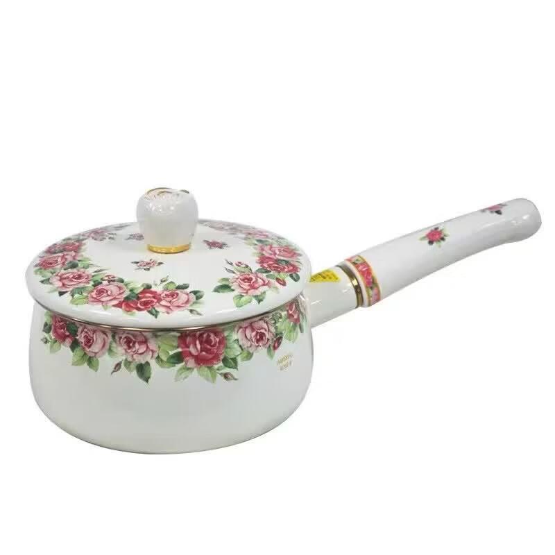 FUJIHORO Rose Series Enamel Milk Pot