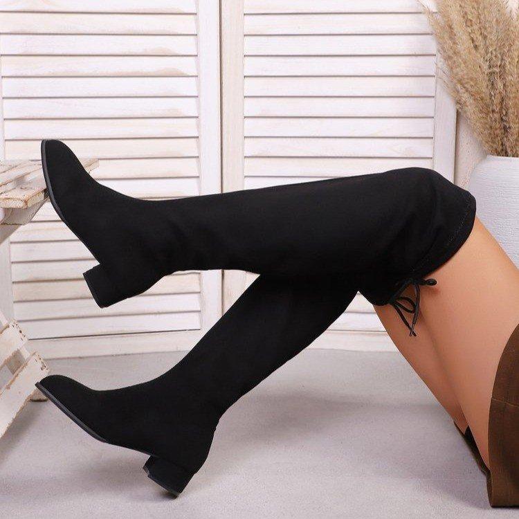 Fashion Women's Boots Fashion Pointed Suede Over-the-knee Boots 2025 Autumn and Winter Anti-slip Wear-resistant Block with Boots