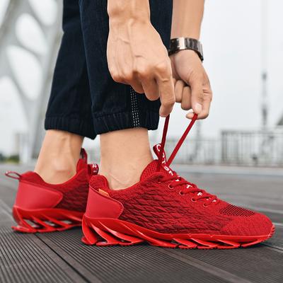 Chaussures de Course pour Homme Outdoor Tenis Masculino à Semelles Épaisses Vulcanisées Respirantes Tendance Rouge Chaussures d'Entraînement Sportif de Haute Qualité
