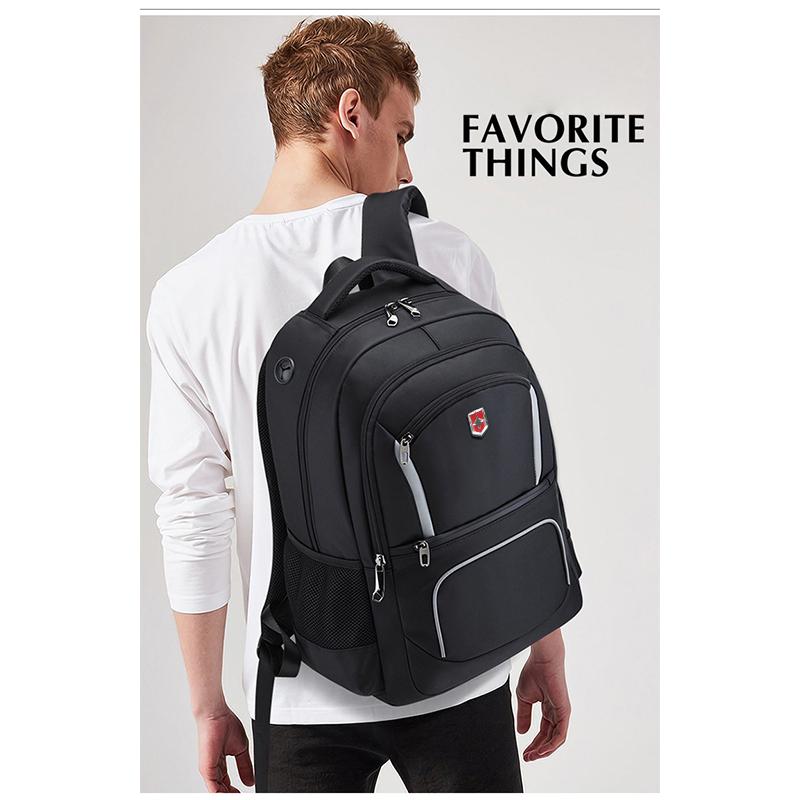Swiss New Waterproof Men's Backpack 17 Inch Laptop School Student Bags Fashion USB Charging Travel Backpack Women Mochila Male