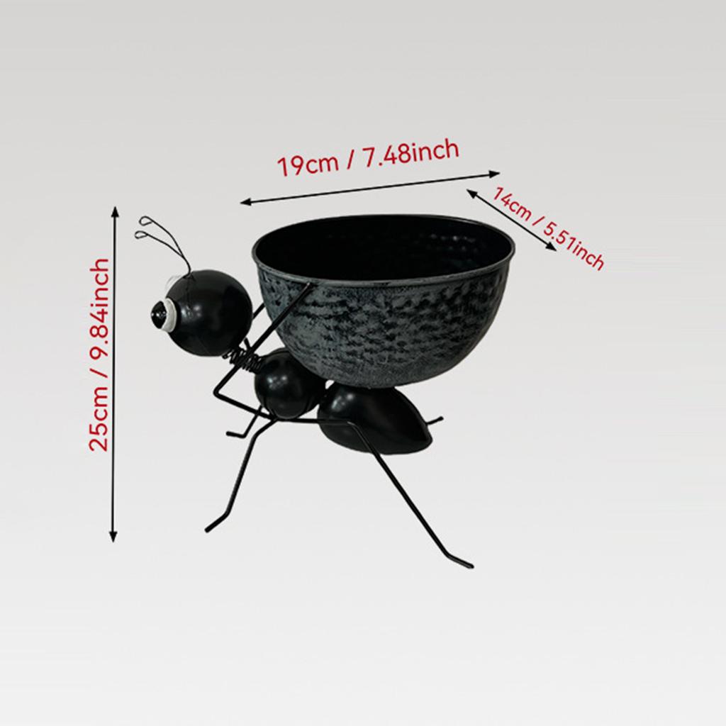 Ant Shaped Metal Flower Pot Wrought Iron Succulent Planter Creative Animal Plant Holder for Indoor O