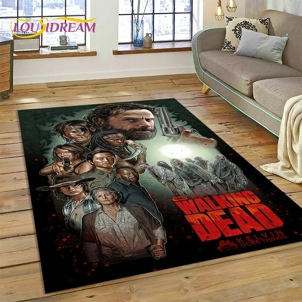3D The Walking Dead Lincoln TWD TV Teppich für Wohnzimmer Schlafzimmer Heimdeko, Bodenmatte Rutschfest Dekoration für Sofa Fußmatte