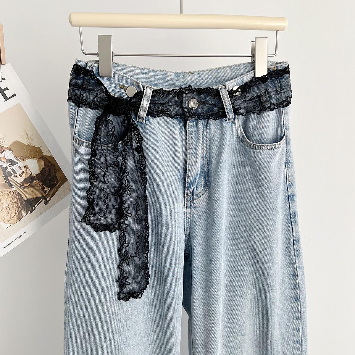 

Кружевной Тонкий Шелковый Шарф Стример Женский С Декоративным Шарфом Универсальный Длинный Шелковый Шарф 140cm