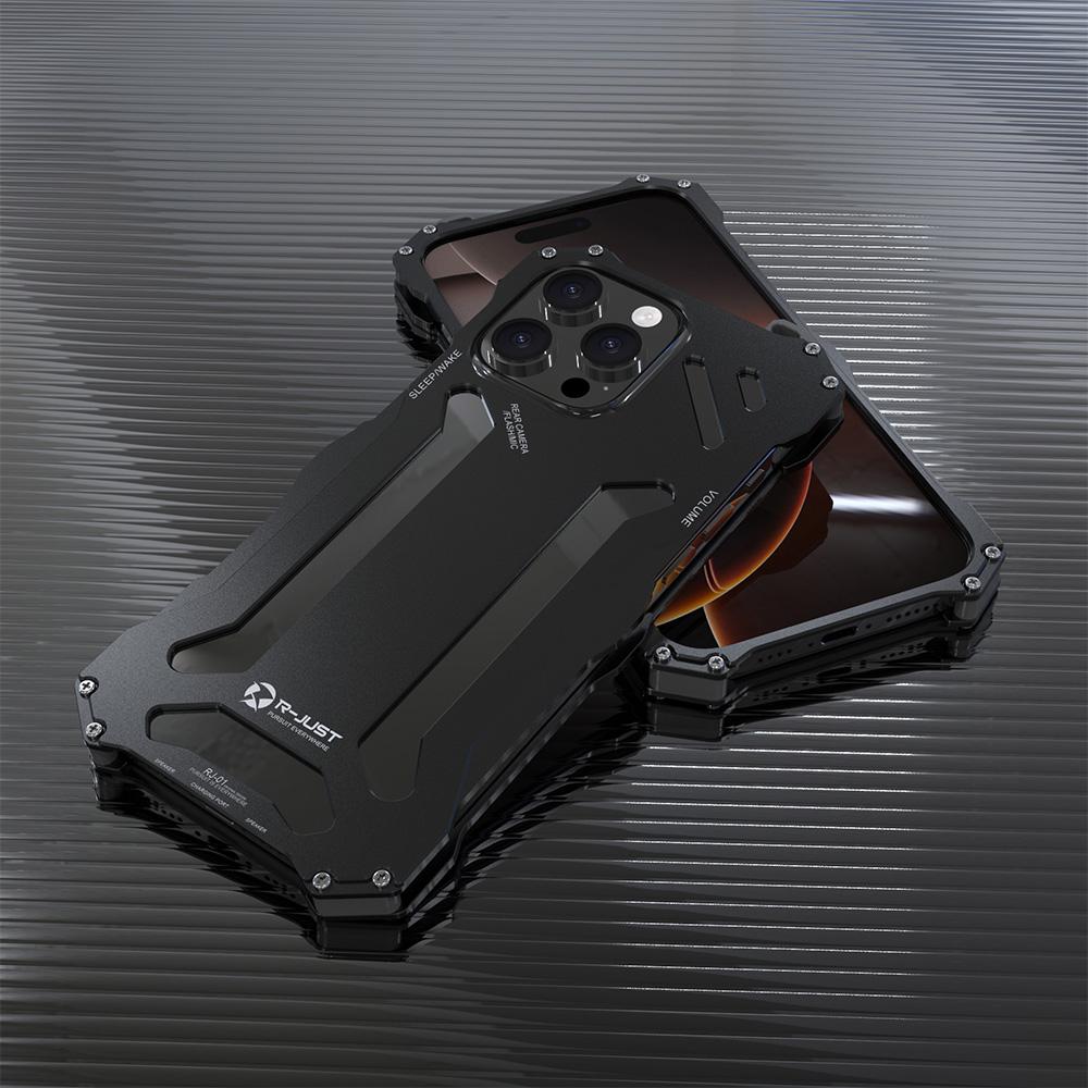 Dual Layers Bumper Metal Phone Case for IPhone 16 15 14 Plus 13 12 16 Pro Max Aluminum Military Shockproof Anti-scratch Cover