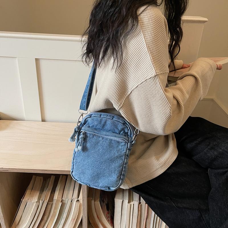 Taška přes rameno Džínová crossbody taška Dámská lehká taška na mobilní telefon