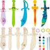 16 Stück Holzschwerter Set Unbemalt Piraten Holz Malrequisiten Halloween Kunstaktivität Cosplay Zubehör für Kinder Geburtstag