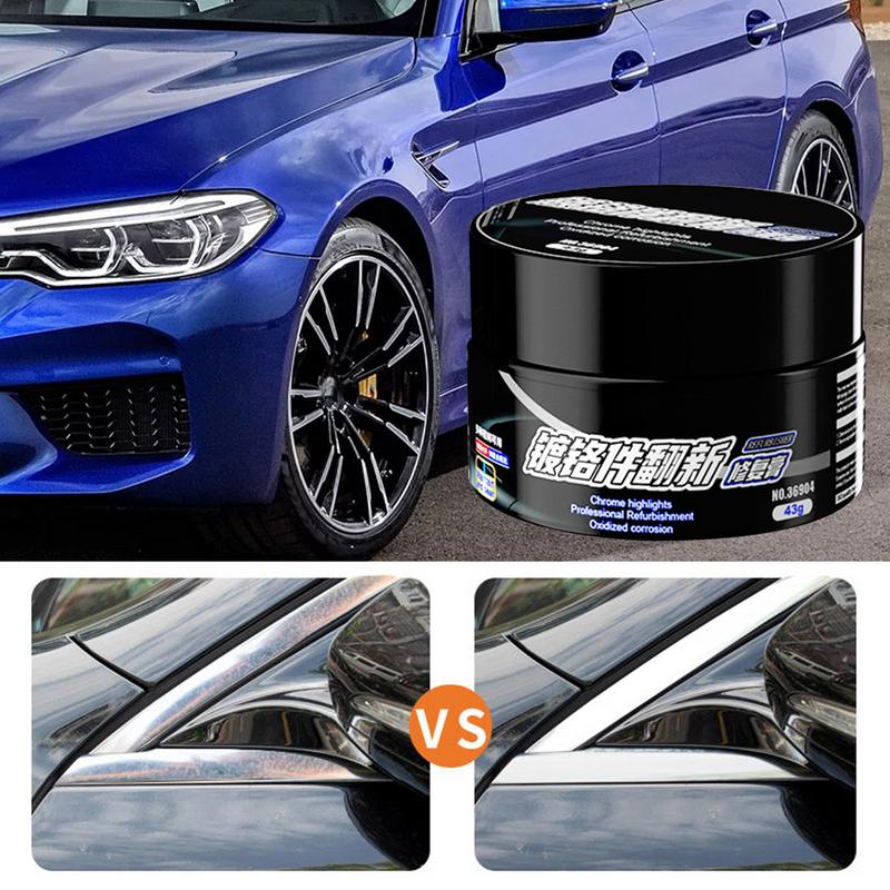 Chrome Rust Remover Car Chassis Restorer Metal Shine Renovation Compound for Door Handle Window Trim Chrome-Plated Repair Paste