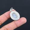 Daughters Day Sale Oval Rainbow Moonstone Gemstone 925 Silver Wife Bezel Pendant