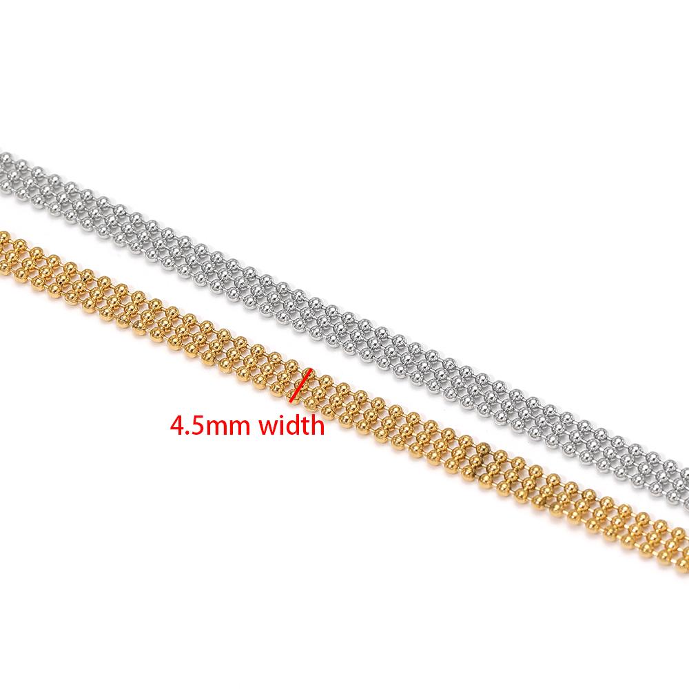 New Stainless Steel Chain 4.5mm Bead Chain Necklace Bracelet Anklet Chain for Diy Jewelry Making