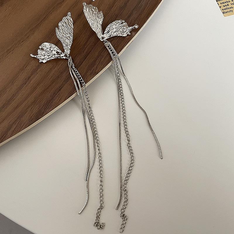 New Fashion Long Drop Earrings for Women Flower Star Moon Heart Butterfly Wings Crystal Pearl Round Geometry Tassel Ear Zircon