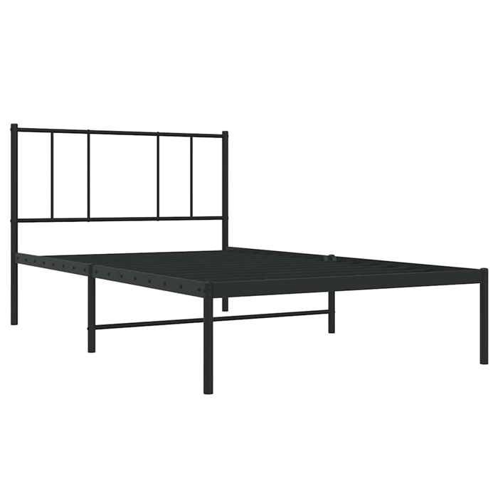 VidaXL Metal Bed Frame with Headboard Black 90x190 Cm 352472