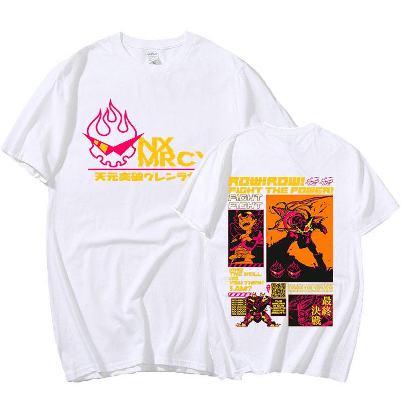 

Аниме Tengen Toppa Gurren Lagann Двусторонняя футболка с принтом Крутая футболка унисекс унисекс с коротким рукавом в стиле хип-хоп уличная одежда Оверсайз унисекс Топ 4XL