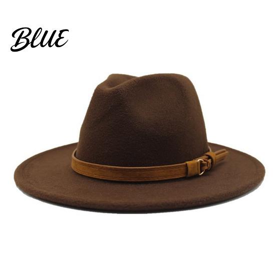 Chapeau Décontracté pour un Usage Quotidien Chapeau Fedora en Feutre de Laine Panama Unisexe avec Bande en Simili Cuir Headgear Laineux Durable Trilby à Large Bord Vintage pour Femmes