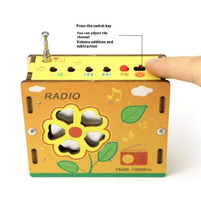 FM Radio Scale Ratio Model Decorative DIY Toy Wooden Science Experiment Kits Science Learning Puzzle Experiment SelfMade Assembly Materials