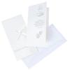 Decorated First Holy Communion Card with a White Bow and Silver Elements