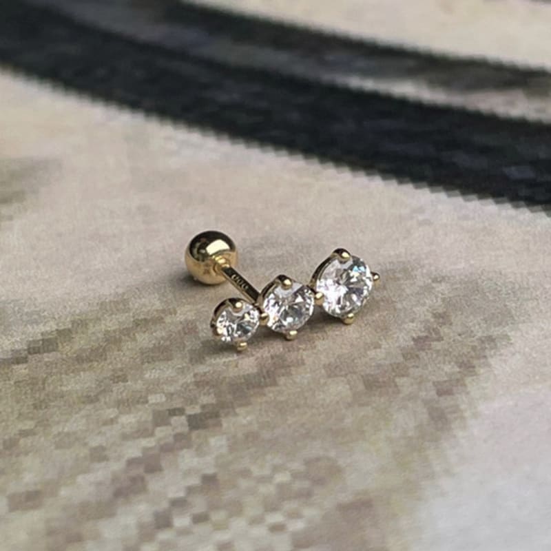 MARQUEMENT 14K Triny Shine stone piercing