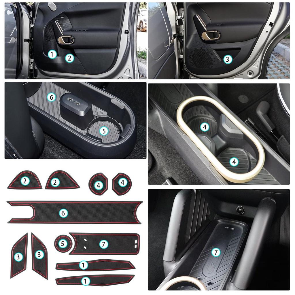Ruiya 2024 New Model Mini Ace Man J05 Special Anti-Slip Rubber Mat Door Pocket