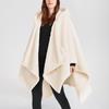 European and American foreign trade women's woolen coat can wear blankets, double-sided plush cloak, office work warm and comfortable shawl