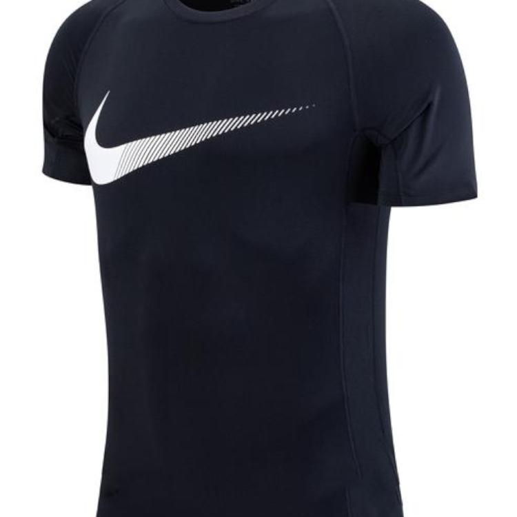 Nike Dri-Fit Pro Logo Gradient Print Stretch Quick-Dry Sports Crew Neck T-Shirt Men Tops Black DB4183-010