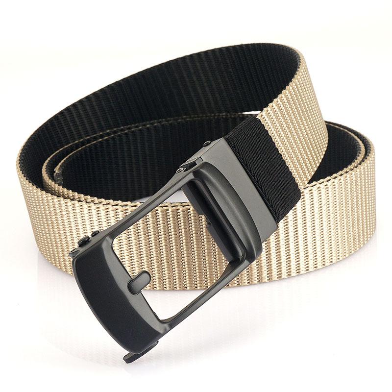 Otomatik Tokalı Naylon Bel Bantlı Yeni Erkek Seyahat Kemeri, Açık Hava Eğlence Çok Yönlü Çift Katmanlı Kalın Kemer