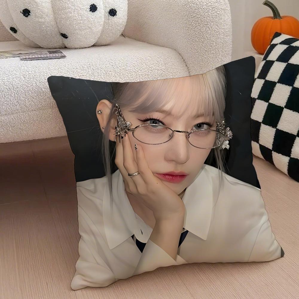 singer cute SSakura Miyawaki Cushion Cover Throw Pillow Cover Hidden Button Durable Polyester Chair Cushion