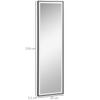 Full Length Mirror, 120x35cm Wall Mirror, Rectangle Dressing Mirror, Long Mirror for Bedroom, Living Room, Black