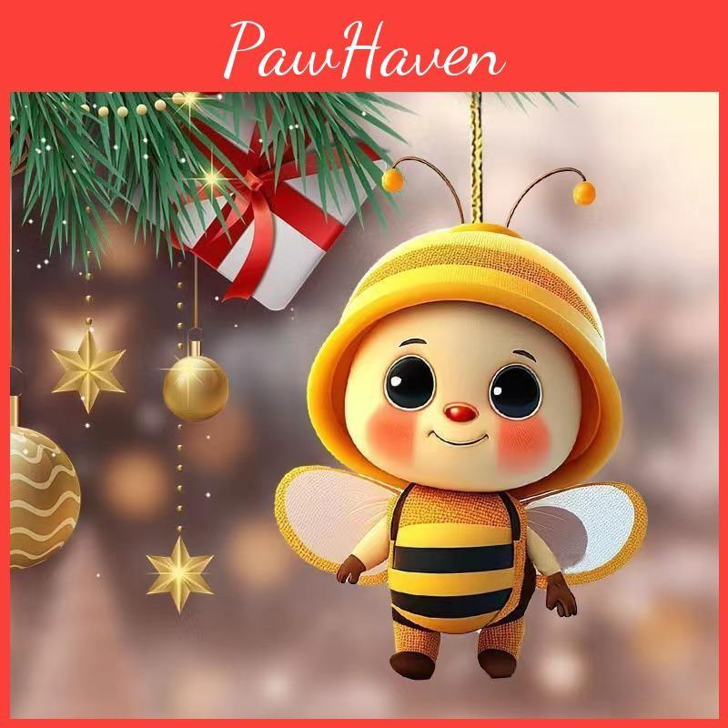 Car Acrylic Accessory Bee Automotive Decoration Christmas Tree Travel Holiday