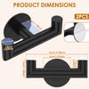 2pcs Bathroom Hooks Self Adhesive Double Hooks for Wall 304 Stainless Steel No Drilling Multipurpose for Robes Coats