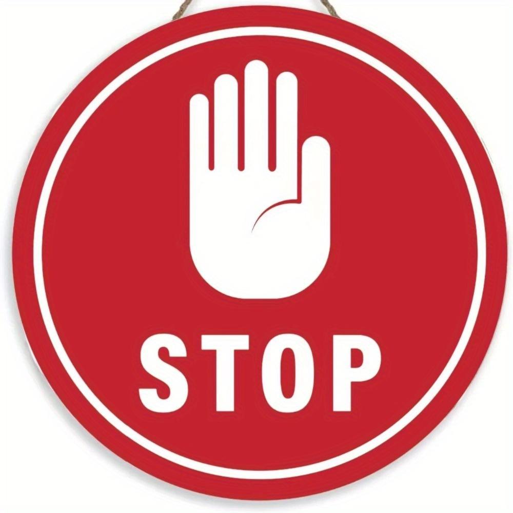 1pc 2d Flat Round Wooden Sign - 20cm No Trespassing On Private Road Warning Video Surveillance Wall Poster Board Courtyard Rigid Safety Sign