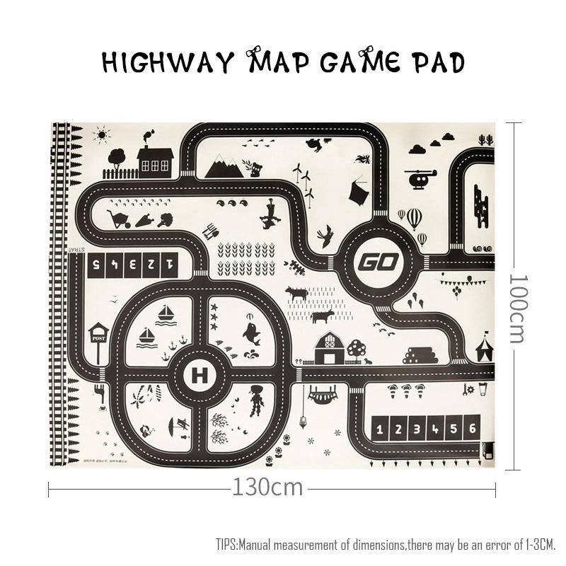 83 58cm / 130 100cm Road Mat Children Traffic Car Map Learning Toy Road Plastic Carpet Playmat Ideal For Mats City Children Playthings Games