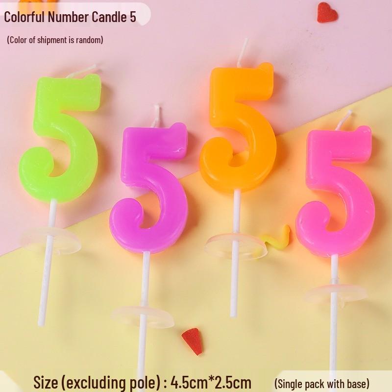 Gold Number Birthday Candles - Cartoon Cake Decorations for Kids' Parties