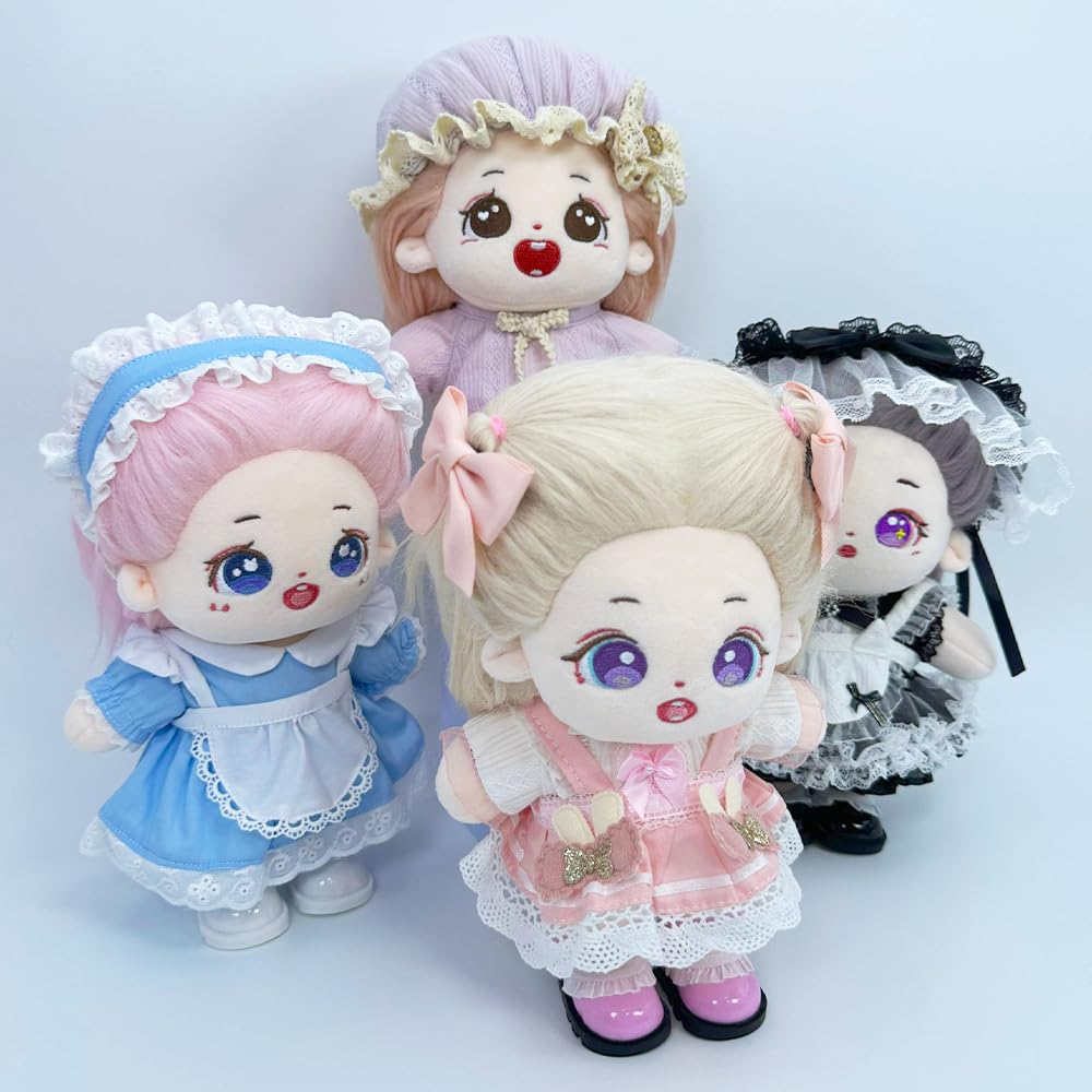 Niannyyhouse 20cm Plush Toy with Leather Shoes and Lace Shoes, Shoe Length: Approx. 5.5cm, Dress-Up, Cotton Doll, Doll Accessories (a1)