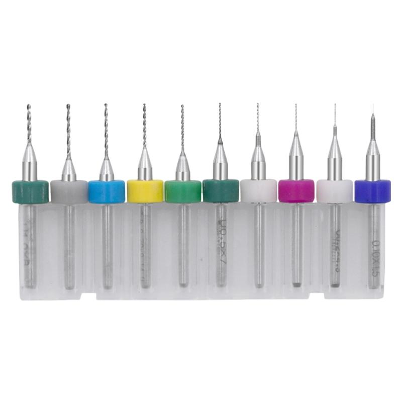 Accurate Craft Drilling Set of 10 Miniature Drill Bits for Circuit Boards and Detailed Engraving and Stone Jewelry Work
